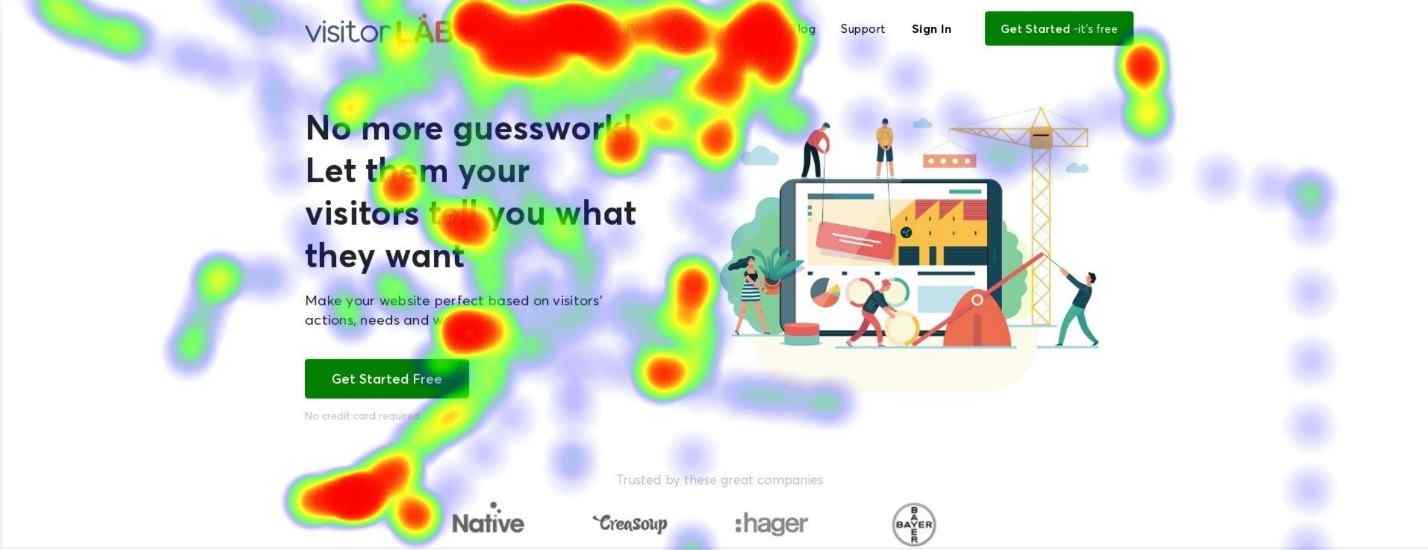 نقشه حرارتی / Heat Map : ابزاری جهت مصورسازی اطلاعات در زمینه بازاریابی دیجیتال است و اغلب در جهت نشان دادن چگونگی تعامل کاربران با یک وبسایت استفاده میگردد.